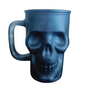 Skull-Shaped Black Glass Mug 20oz For Coffee Tea Halloween Decor Unique Gift Dur